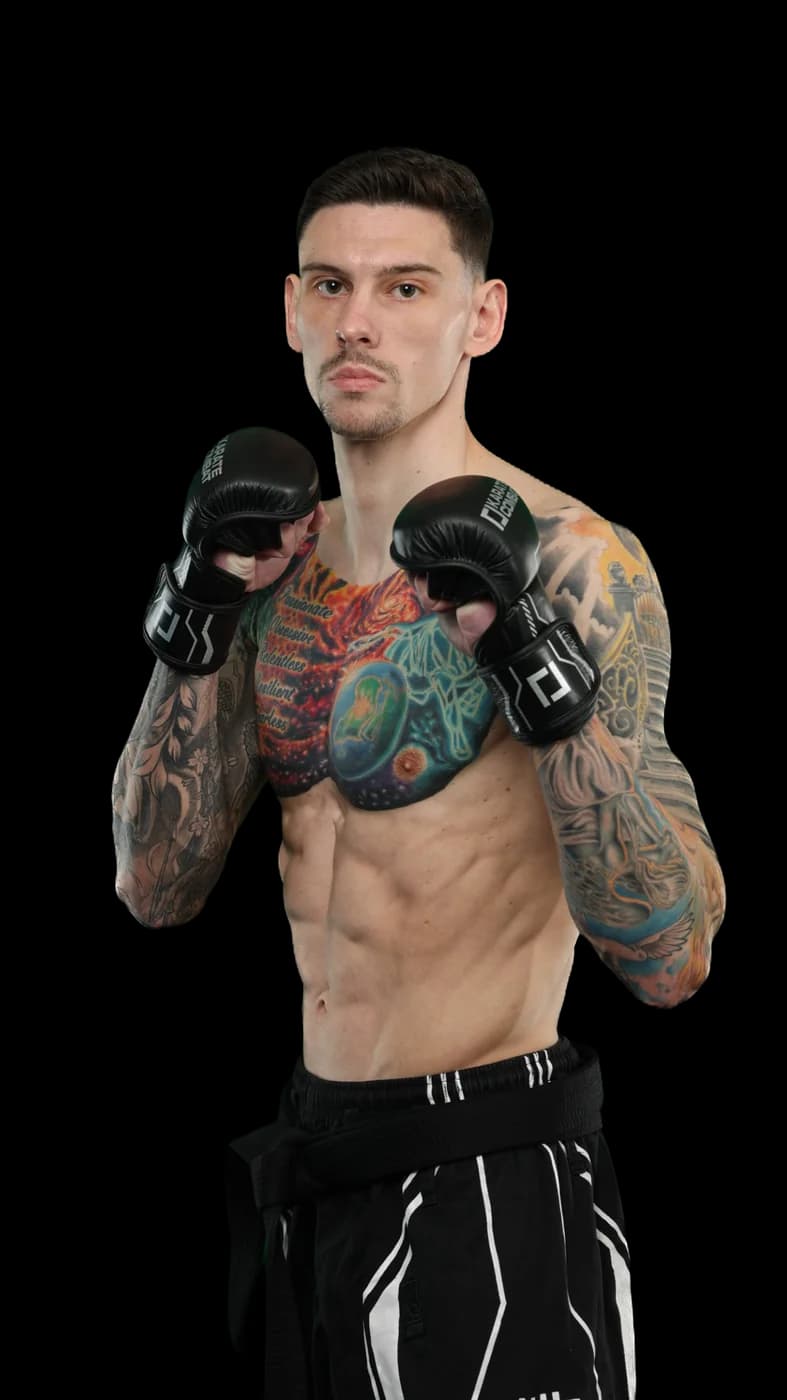 Elijah Everill in fight gloves