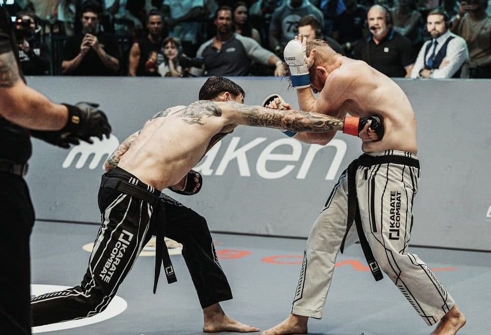 Elijah Everill competing in a professional bout